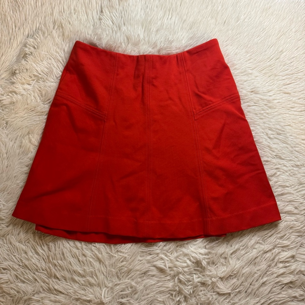 Ann Taylor Loft Skirt Size 2 Red Back Zip, fully lined
